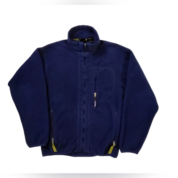 VTG Patagonia Synchilla Fleece Jacket Men's Small Navy Blue Made in USA Vintage - Picture 9 of 9